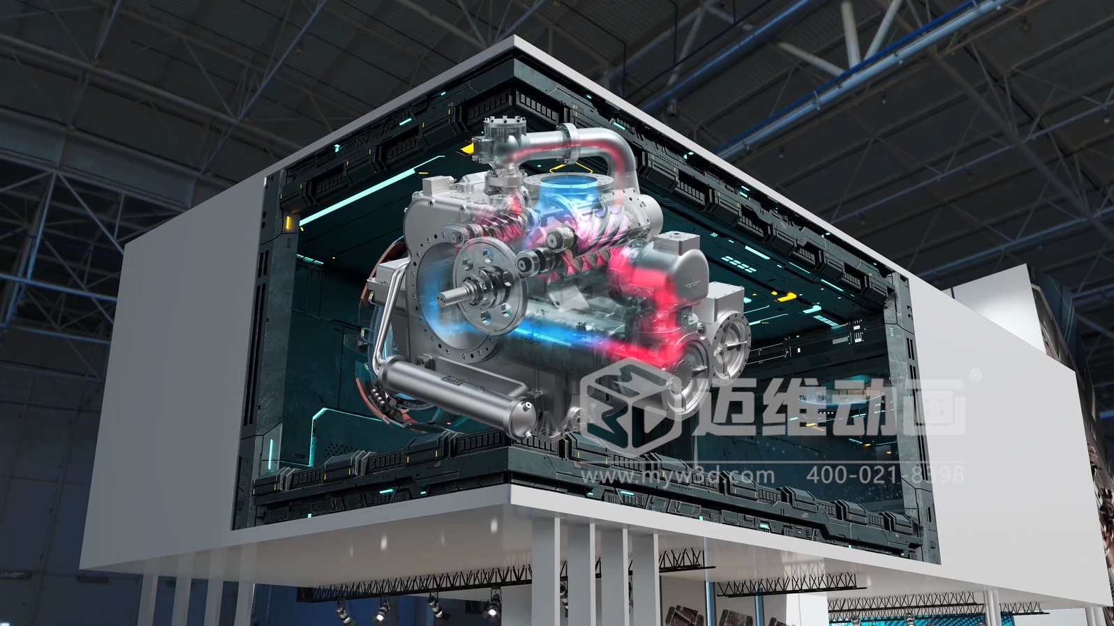 裸眼3D動畫震撼來襲，開啟空壓機炸裂視覺之旅！(圖1)